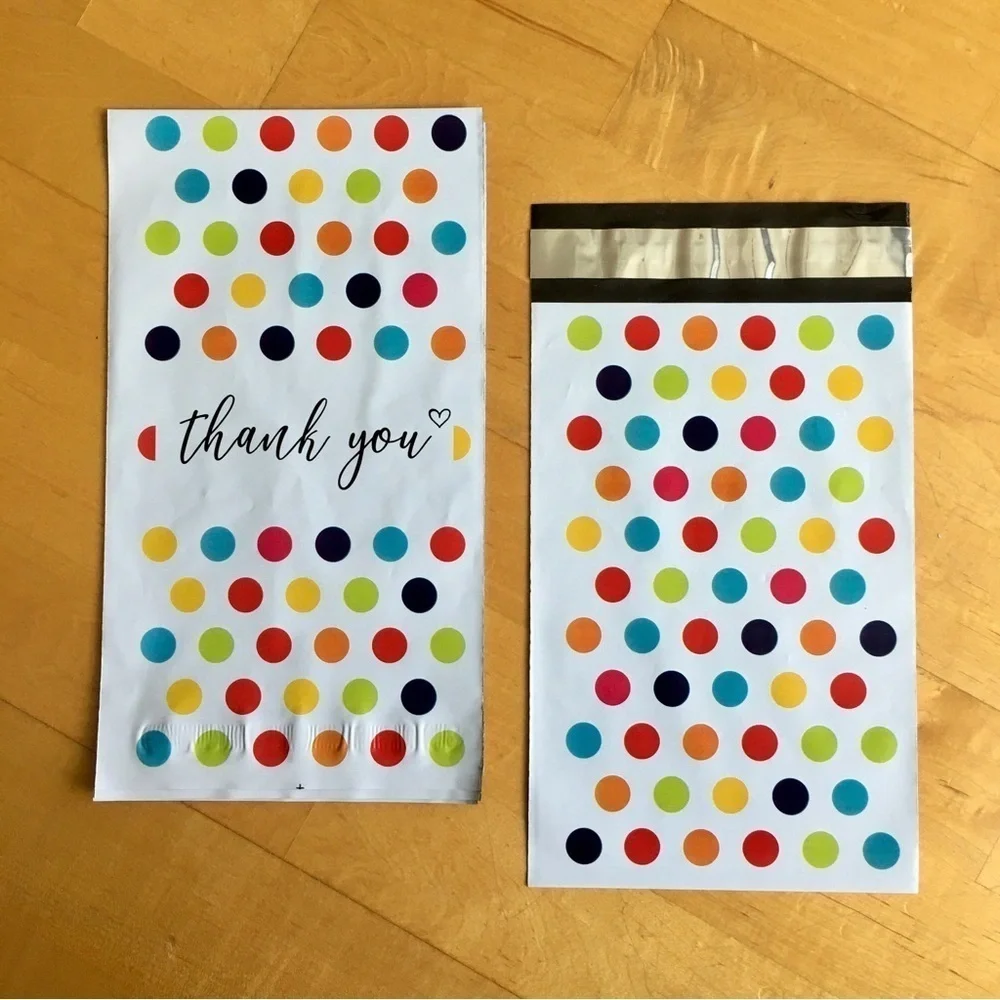 10 Count Polymailer Size Variety Bundle - HAPPY DOTS  (5/6x9 + 5/14x17)